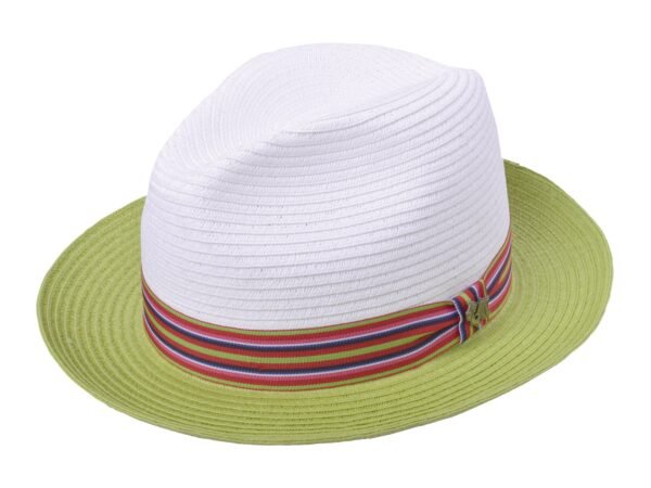 Bigalli_Hats_Orion_White&Green_P Orion Braid